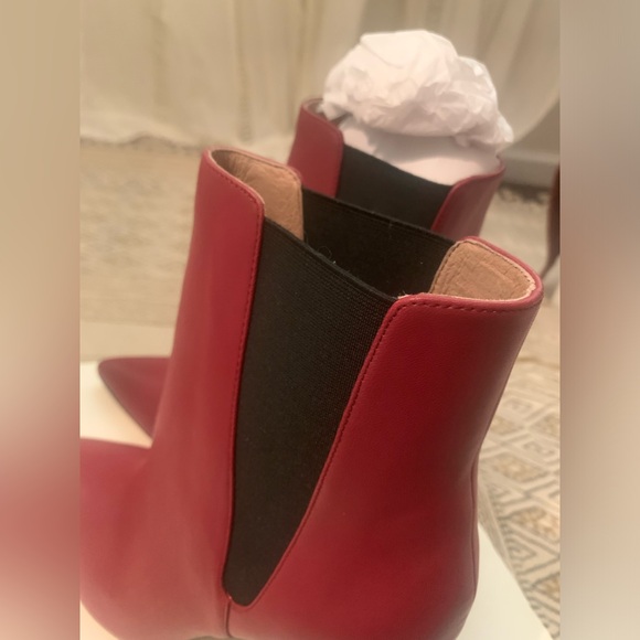 Joie red leather booties - Picture 7 of 11